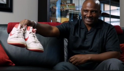 Khalid Ali with Jordan's Rookie Shoes Khalid Ali with Jordan's Rookie Shoes